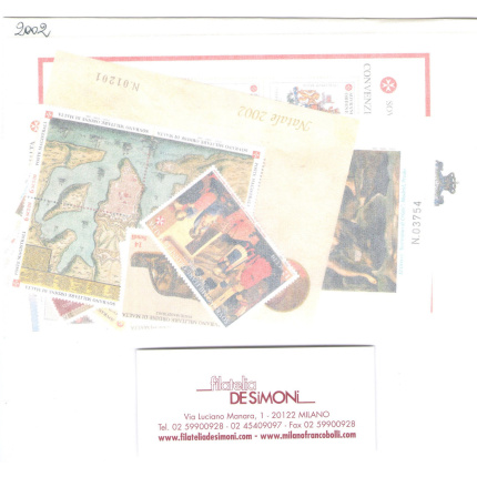 2002  Smom, francobolli nuovi, Annata completa 29 valori + 3 Foglietti - MNH**