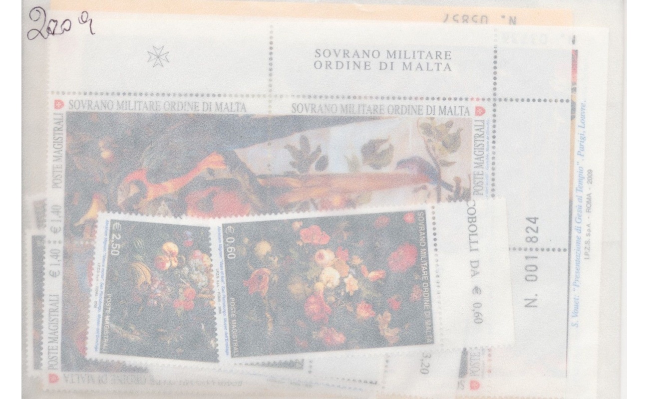 2009  Smom, francobolli nuovi , Annata completa 38 valori + 3 Foglietti - MNH**
