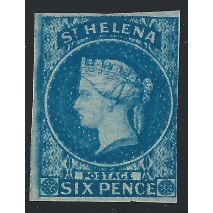 1856  ST. HELENA  - SG 1  6d. blue imperforated MH/*
