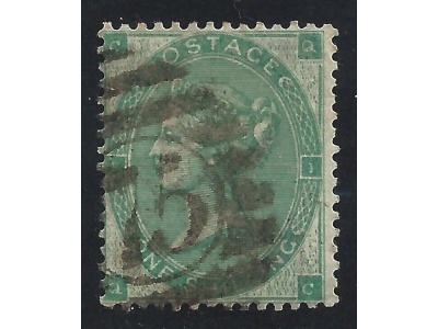 1862 GRAN BRETAGNA - n° 24  1sh. verde USATO