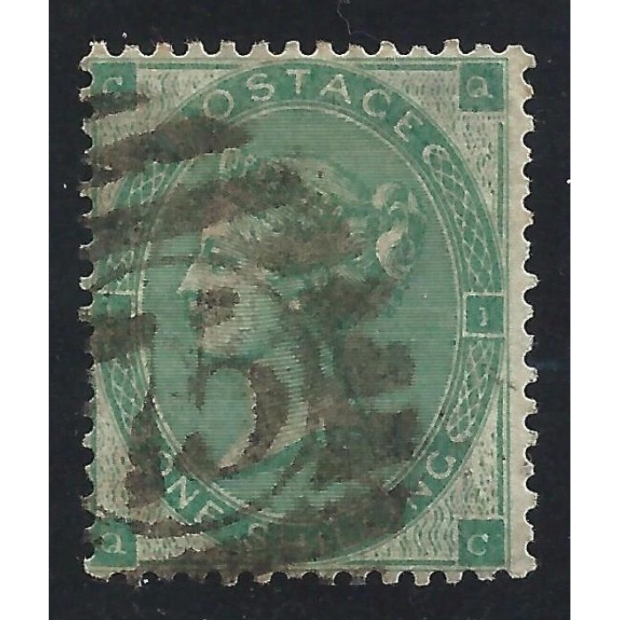 1862 GRAN BRETAGNA - n° 24  1sh. verde USATO