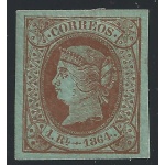 1864 SPAGNA/ESPANA/SPAIN,  n° 63  1 r. bruno su verde  MH/*