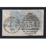 1875-80 GRAN BRETAGNA/GREAT BRITAIN - n° 57  2p1/2  COPPIA USATA SU FRAMMENTO