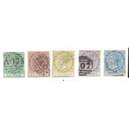 1877-79 DOMINICA - SG n° 4/8   5 valori   USED