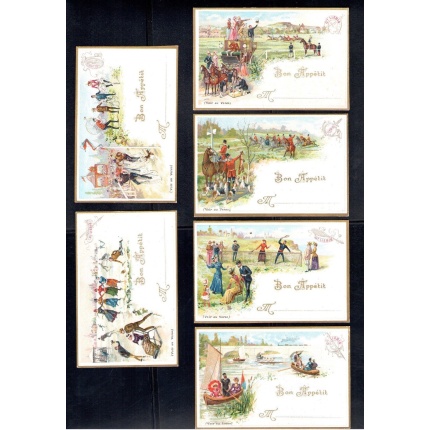 1885-1902 Figurine Liebig Segnaposto serie completa n° 8 Edizione Francese LUSSO