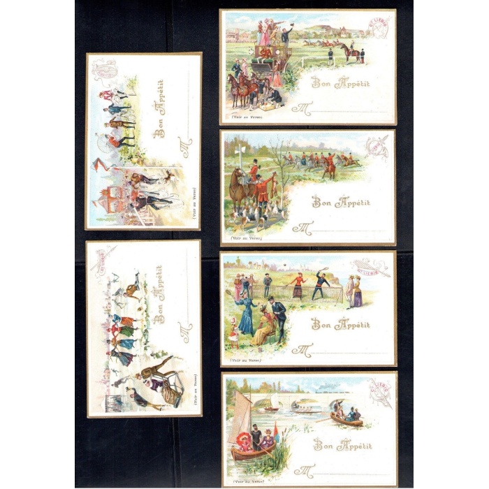 1885-1902 Figurine Liebig Segnaposto serie completa n° 8 Edizione Francese LUSSO