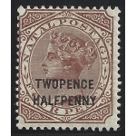 1891 NATAL - SG n° 109  2d1/2 on 4d. brown  MLH/*