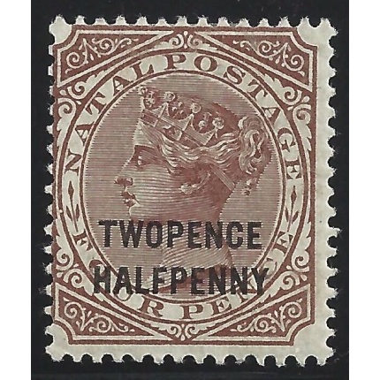 1891 NATAL - SG n° 109  2d1/2 on 4d. brown  MLH/*