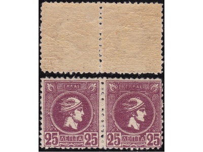 1893 Greece/Grecia, n° 97  25 lepta lilla coppia orizzontale MLH/MNH  */**