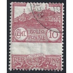 1903 SAN MARINO, n. 36b , Veduta 10 cent. carminio , Francobollo  Usato ,  Varietà non quotata