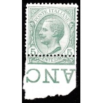 1906 Regno di Italia, n° 81ia Leoni 5 cent. verde  MNH/**  VARIETA'