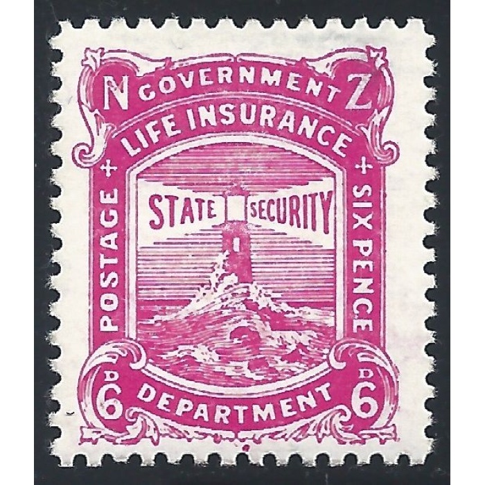 1913-20 NEW ZEALAND  - Yv. Servizio 51 6p. rosa  MLH*