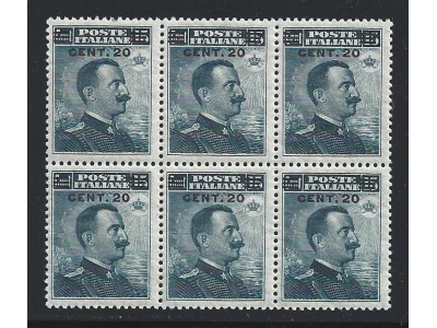 1916 REGNO  - n° 106  Michetti 20 cent su 15 cent  MNH/** BUONA CENTRATURA