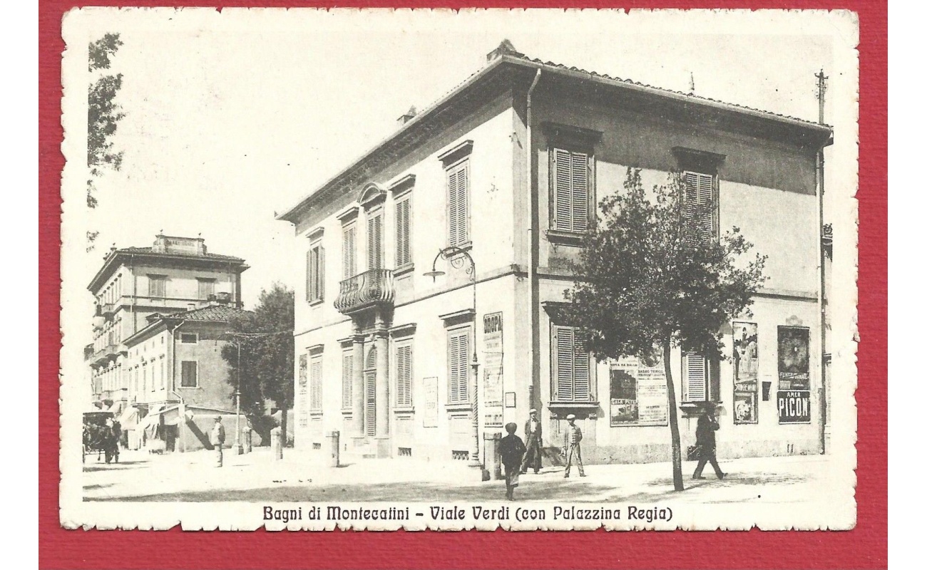 1917 BAGNI DI MONTECATINI, Viale Verdi con Palazzina Regia VIAGGIATA