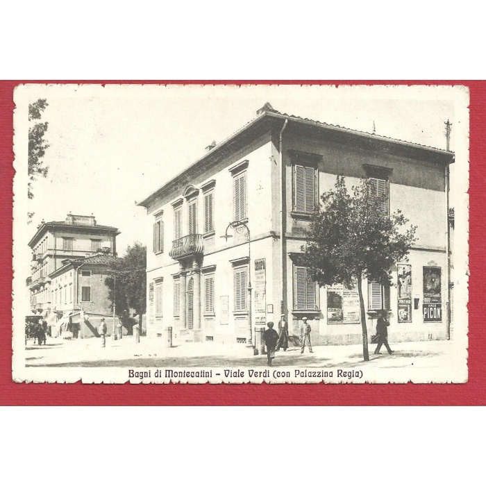 1917 BAGNI DI MONTECATINI, Viale Verdi con Palazzina Regia VIAGGIATA