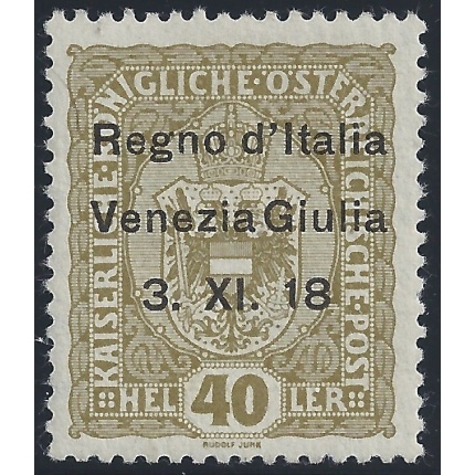 1918 VENEZIA GIULIA, n° 10k  MLH/*  VARIETA' Firmata A.Diena