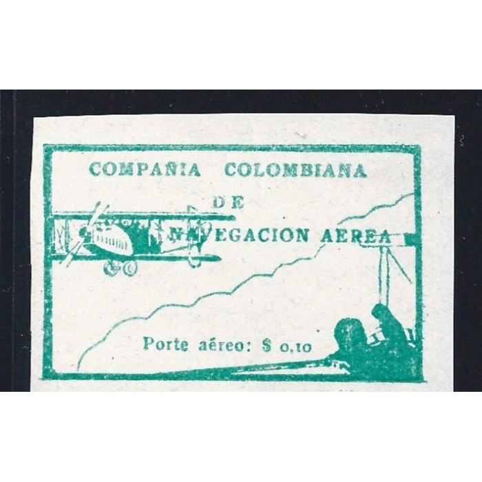 1920 COLOMBIA - Yv PA 14 $ 0,10 verde (EMESSO SENZA GOMMA)