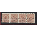 1927 HONDURAS, YT 193 MNH/** STRISCIA DI QUATTRO SOVRASTAMPA OBLIQUA