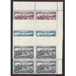 1927 SAN MARINO, n° 134/136  MNH/** QUARTINA ANGOLO DI FOGLIO