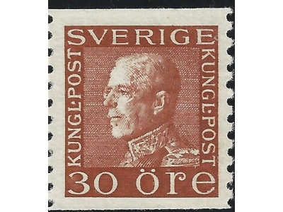 1929 Svezia, n. 215A 30 o. bruno giallo carta bianca MNH ** - Certificato Raybaudi