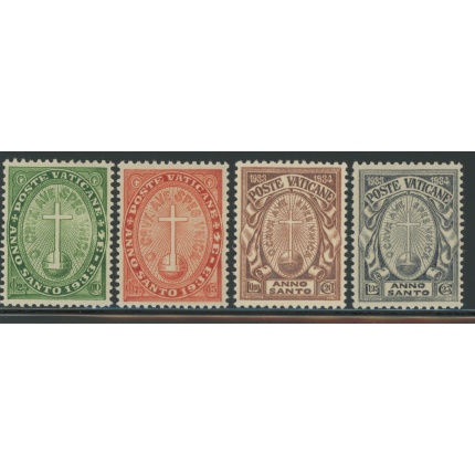 1933 Vaticano , francobolli nuovi, n. 15/18, Anno Santo , 4 valori ,  MNH**
