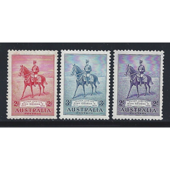 1935 AUSTRALIA, n° 102-104 3 valori Giubileo Giorgio V°  MNH/** (103 MLH/*)