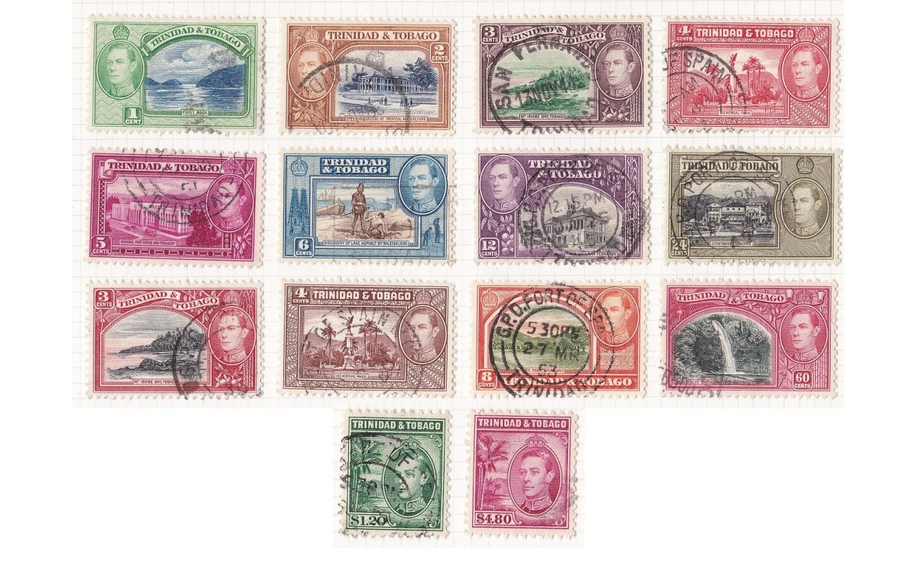 1938-44 TRINIDAD, SG 246/256 set of 14 USED