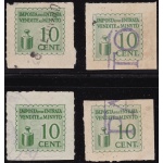 1944 Valori fiscali IGE  10 c. verde giallo usato