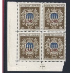 1946 SAN MARINO, n° 297 Stemma sovrastampato MNH/** QUARTINA ADF