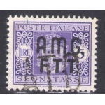 1947 TRIESTE A Segnatasse 5 Lire violetto Senza Filigrana Usato Centratissimo 4A