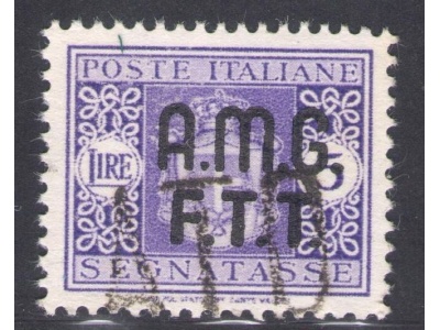 1947 TRIESTE A Segnatasse 5 Lire violetto Senza Filigrana Usato Centratissimo 4A