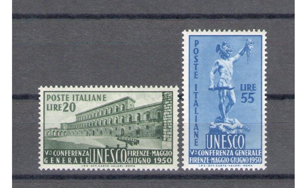 1950 Italia - Repubblica , Unesco , 2 valori , n. 618-619 , MNH**