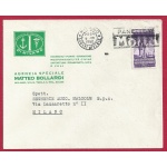 1950 Repubblica, n° 623 20 lire Radiodiffusione isolato su lettera pubblicitaria