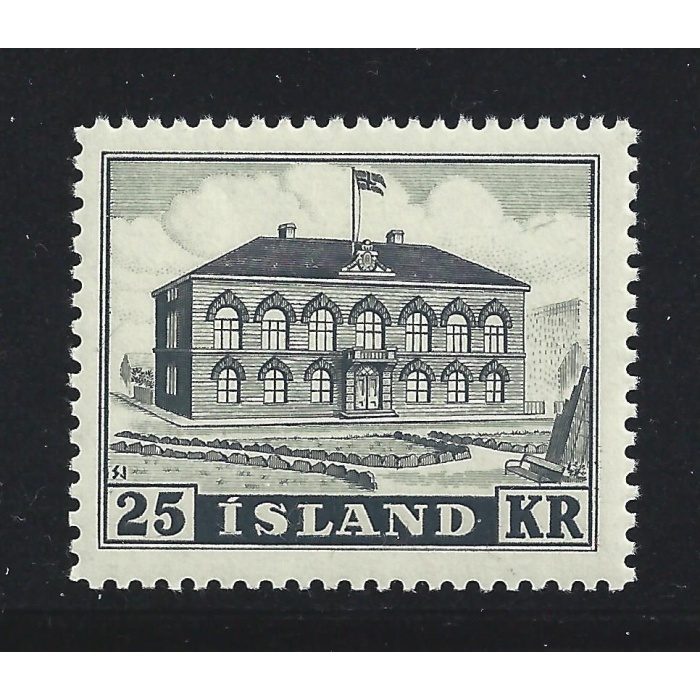 1952 ISLANDA n° 238 25 kr. nero grigio  MNH/**