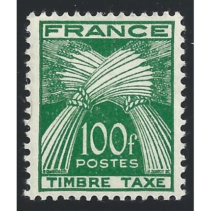 1953 FRANCIA   - Tasse n° 89 100 fr. verde  MNH/**
