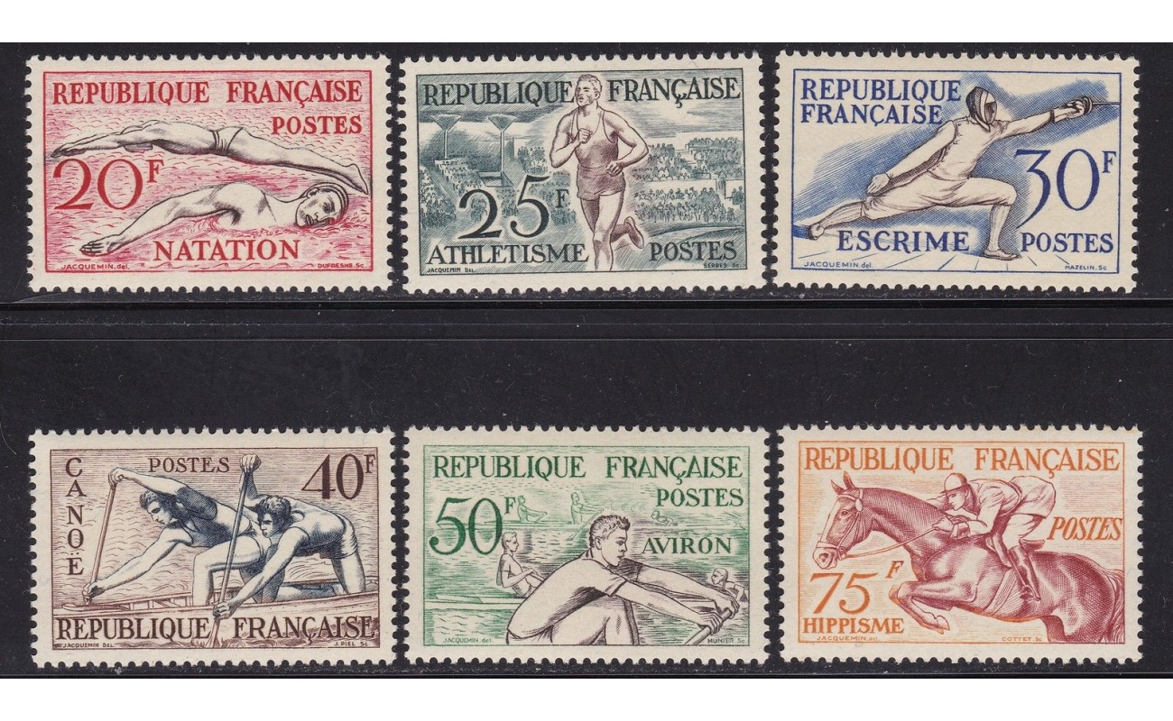 1953 FRANCIA   - Olimpiadi di helsinky - n° 960/965 - 6 valori - MNH**