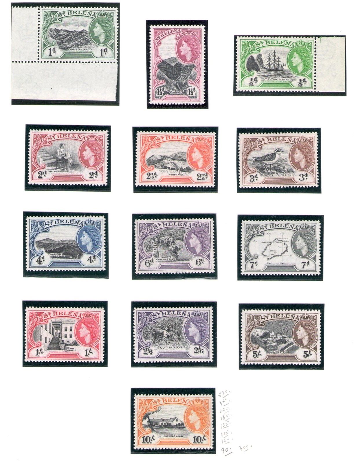 1953 ST. HELENA Elizabeth II° Set of 13 SG n° 153/165 MLH*