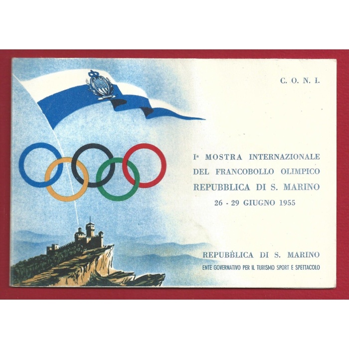 1955 San Marino, PA n° 114/115 Cartoncino del CONI Francobollo Olimpico