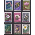 1957 JUGOSLAVIA - Flora jugoslava  9 valori MNH/**