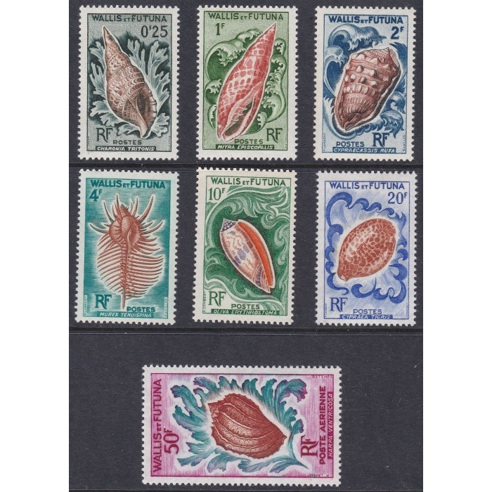 1962-63 WALLIS AND FUTUNA - Conchiglie, Yvert  n° 162/167 + PA 18  7 valori  MNH/**