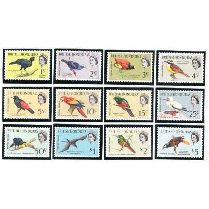 1962 BRITISH HONDURAS - Serie di 12 Valori- Stanley Gibbons n 202-213 - Birds - Uccelli - MNH**