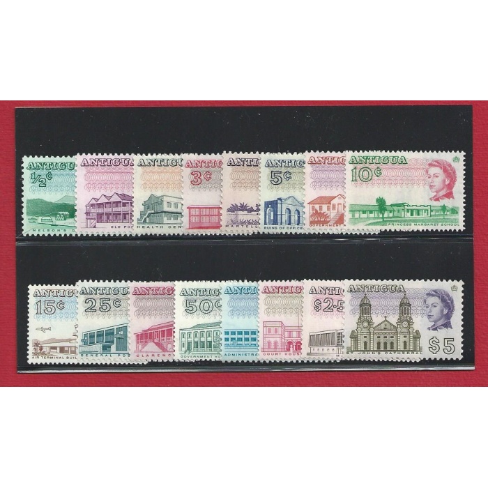 1966 ANTIGUA - Stanley Gibbons n. 180-195 - Regina Elisabetta - 16 valori - MNH**