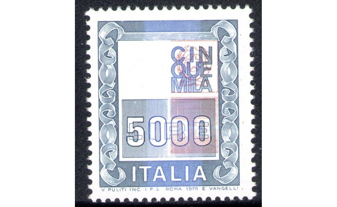 1978 Italia - Repubblica , 5000 Lire Alti Valori Senza Siracusana in Albino n° 1056Ac