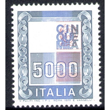 1978 Italia - Repubblica , 5000 Lire Alti Valori Senza Siracusana in Albino n° 1056Ac