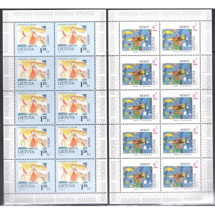 1997 EUROPA CEPT Lituania/Lietuva 2 Minifogli di 10 valori MNH**