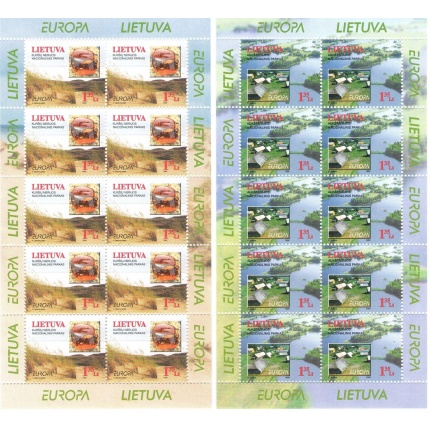 1999 EUROPA CEPT Lituania/Lietuva 2 Minifogli 10 val "Parchi Naturali"  MNH**