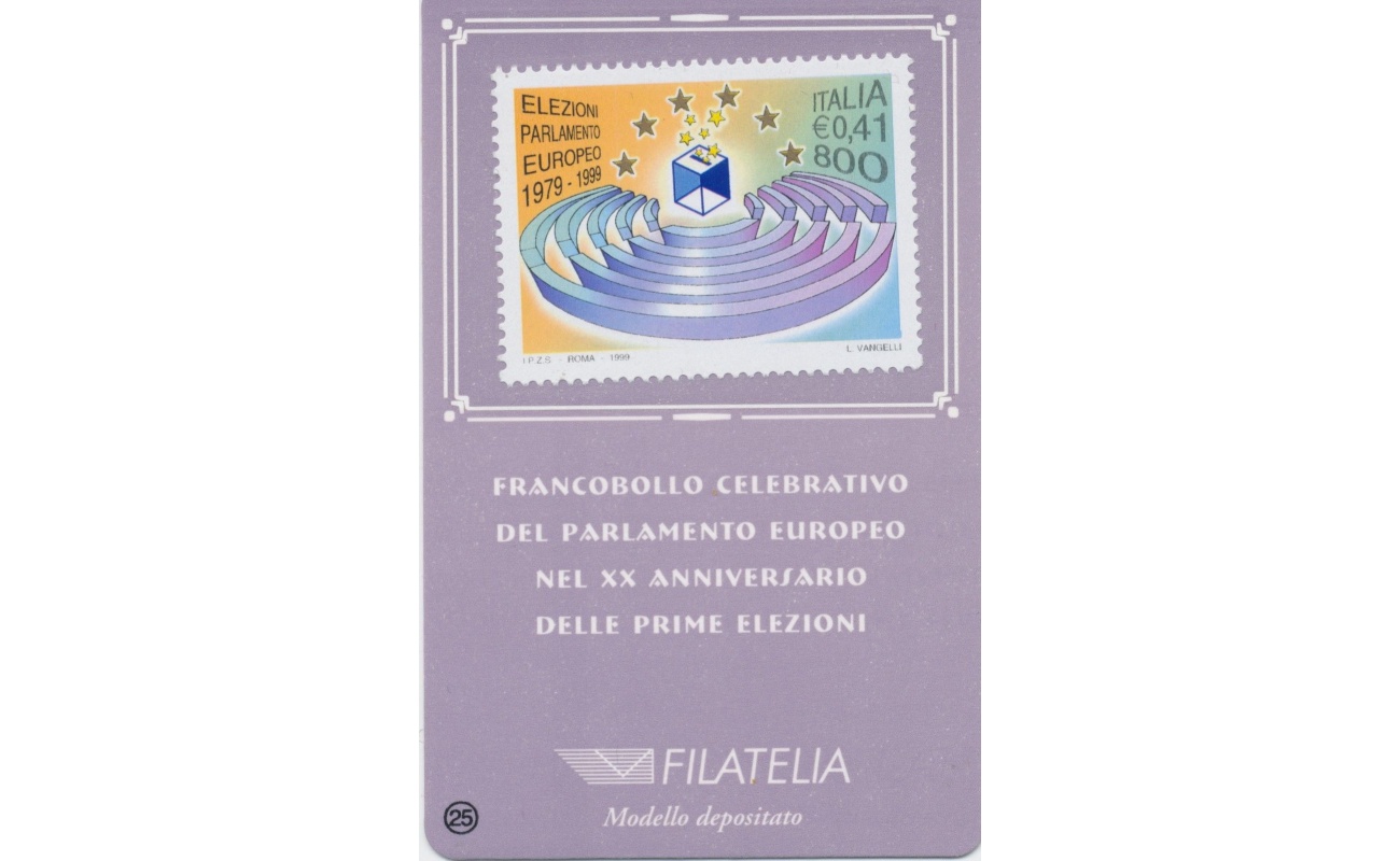1999 Italia - Repubblica , Tessera Filatelica Parlamento Europeo 0,41 Euro