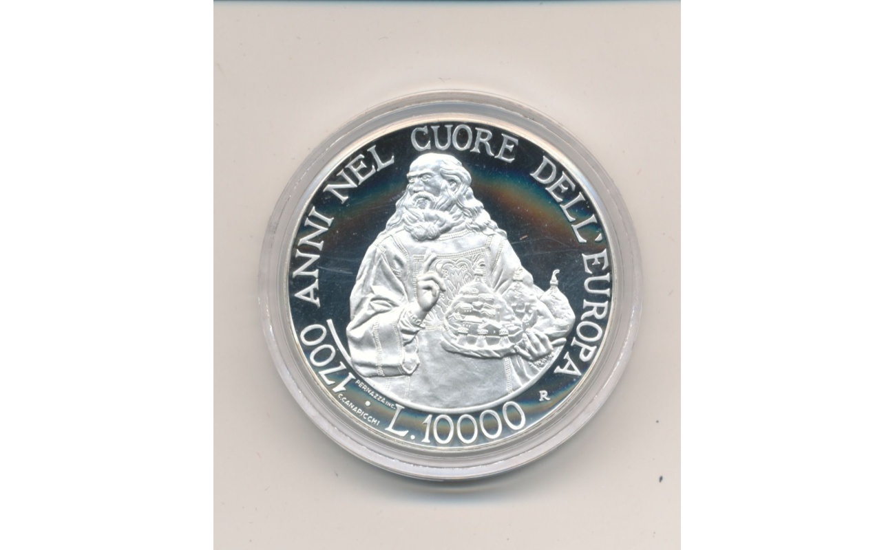 2000 Repubblica di San Marino 10.000 Lire  1700° della Repubblica  FS Argento