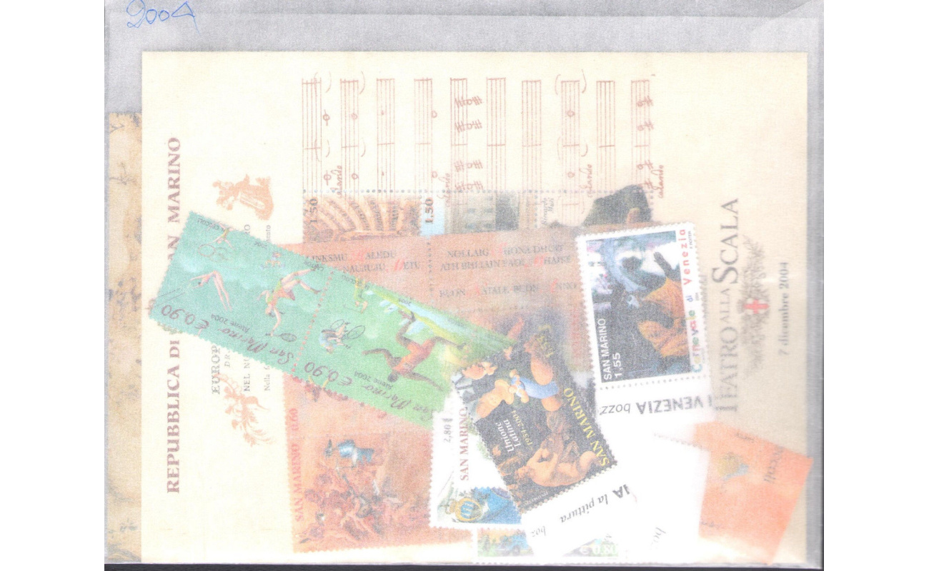 2004 San Marino , francobolli nuovi , Annata Completa 32 valori + 3 Foglietti - MNH**