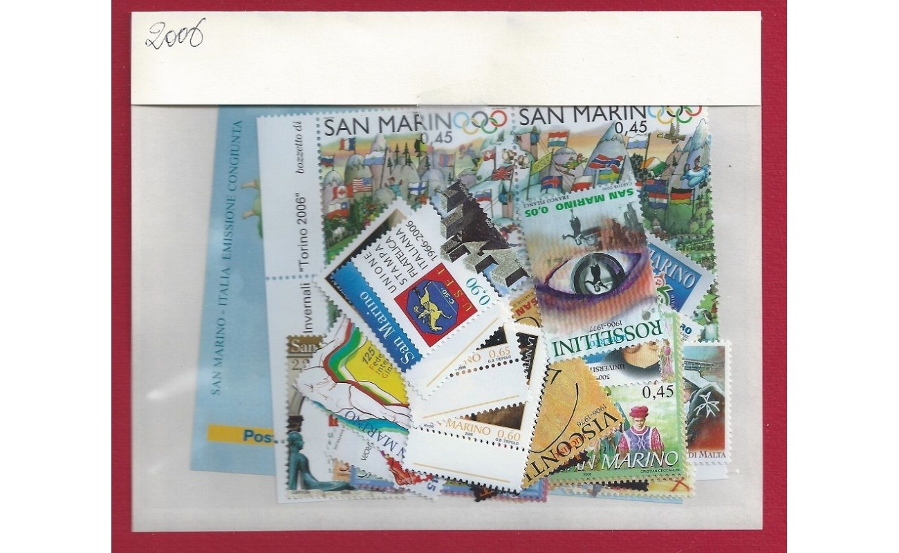 2006 San Marino , Annata Completa , francobolli nuovi 38 valori + 1 Foglietto - MNH**